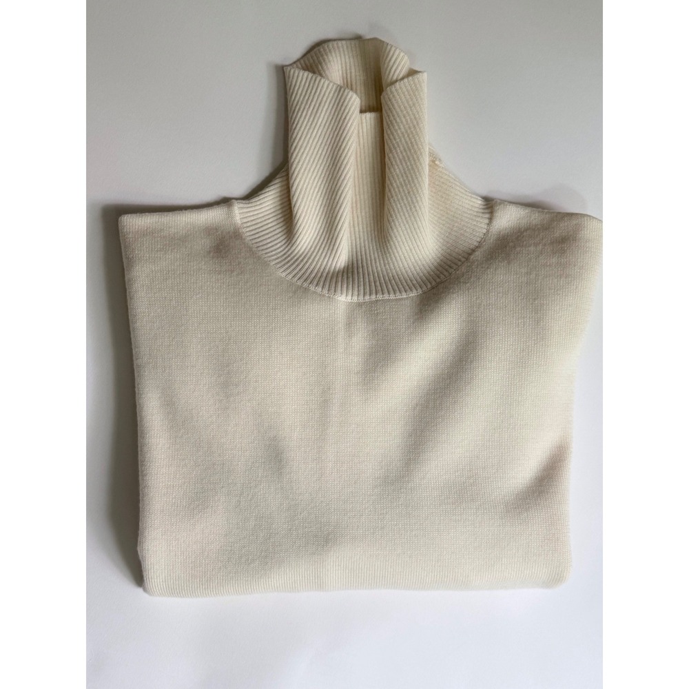 Peter Millar Men's XL 100% Merino Wool Turtleneck Sweater Winter Ivory MF22S92